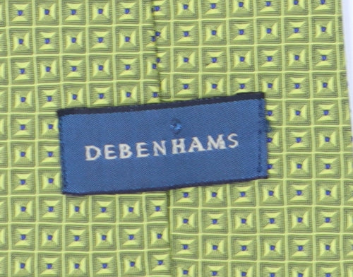 Debenhams Green Geometric Slim Silk Tie for Men