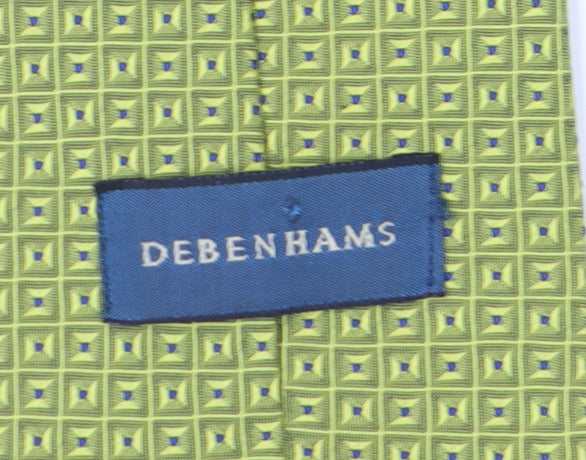 Debenhams Green Geometric Slim Silk Tie for Men