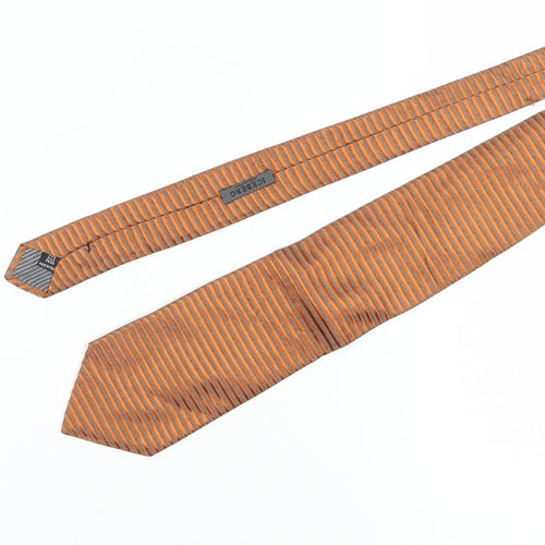 ICEBERG Men's Orange Striped Silk Tie