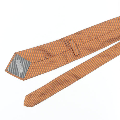 ICEBERG Men's Orange Striped Silk Tie