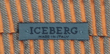 ICEBERG Men's Orange Striped Silk Tie