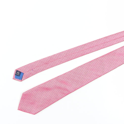 Charles Tyrwhitt Men's Pink Silk Geometric Designer Tie