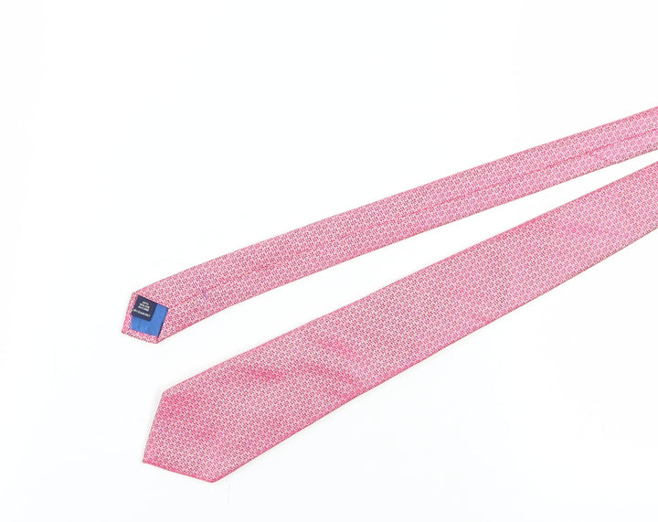 Charles Tyrwhitt Men's Pink Silk Geometric Designer Tie