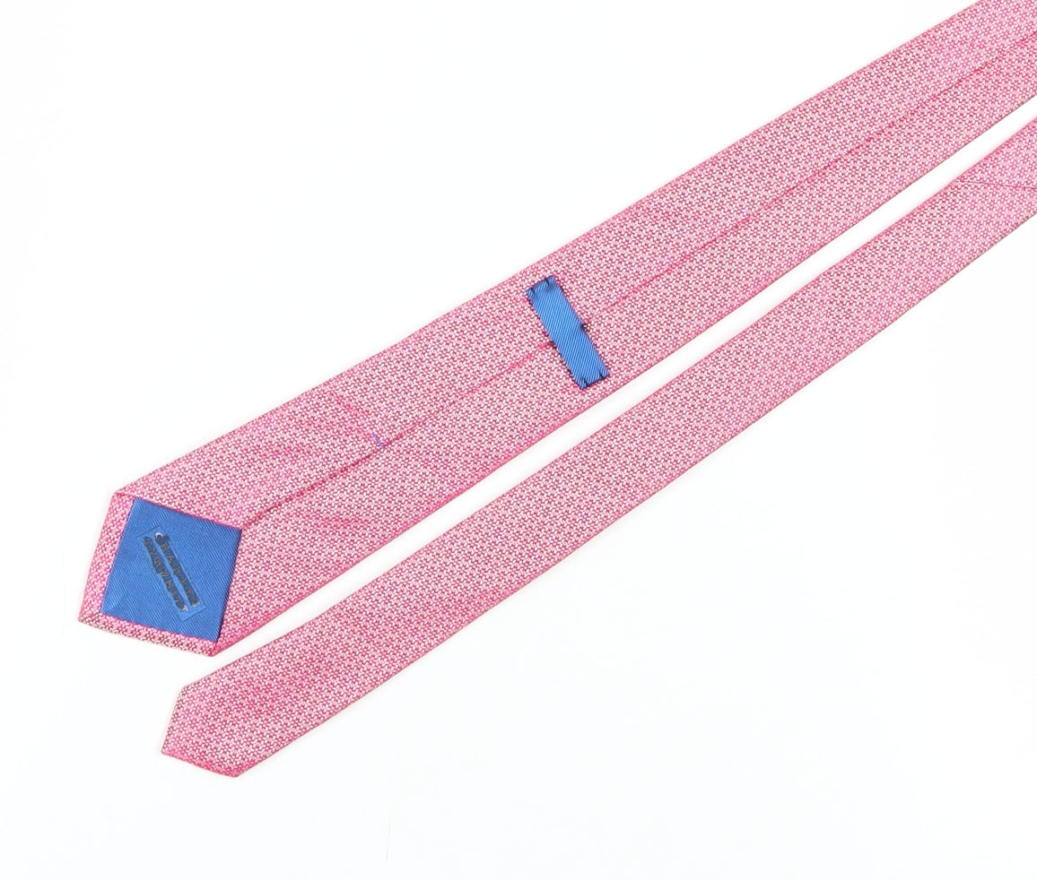 Charles Tyrwhitt Men's Pink Silk Geometric Designer Tie