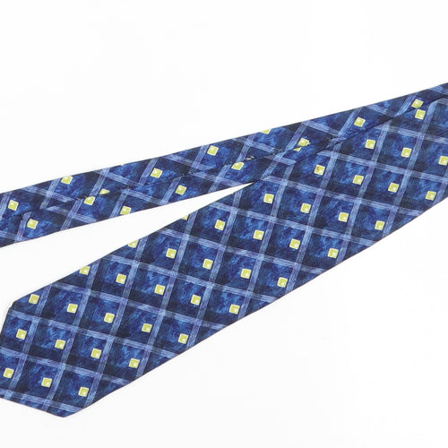 Baumler Men's Blue Plaid Silk Tie