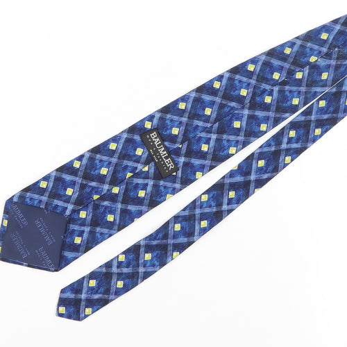 Baumler Men's Blue Plaid Silk Tie