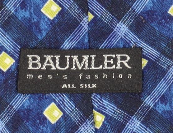 Baumler Men's Blue Plaid Silk Tie