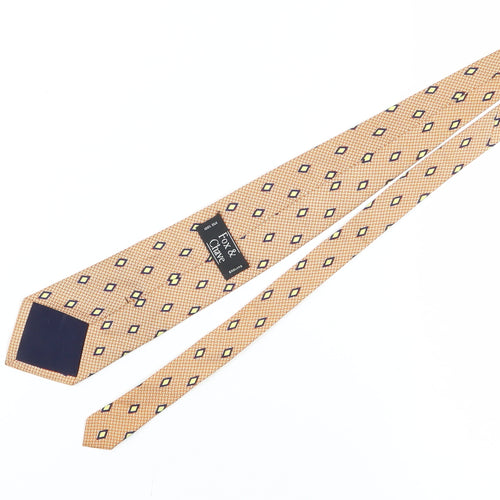 Fox & Chave Men's Bronze Silk Geometric Tie One Size