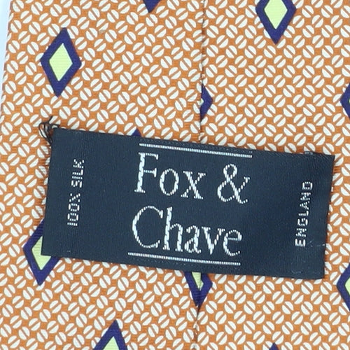 Fox & Chave Men's Bronze Silk Geometric Tie One Size