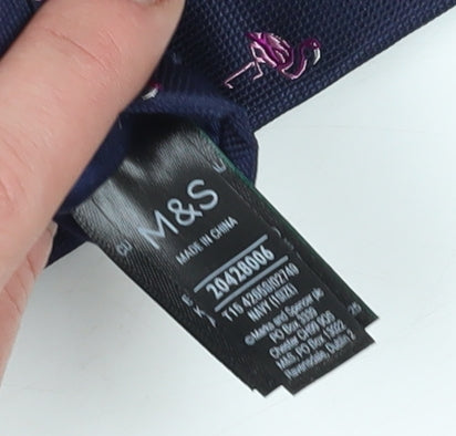 Marks and Spencer Men's Blue Silk Tie with Flamingos
