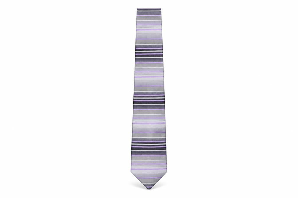 Front view of Jacques Heim Men’s Multicoloured Striped Silk Tie