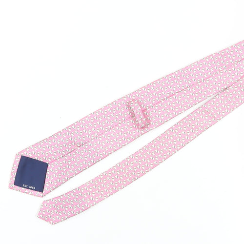 Marks and Spencer Men's Pink Silk Animal Print Tie
