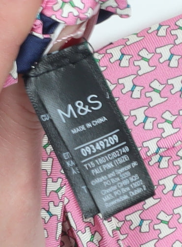 Marks and Spencer Men's Pink Silk Animal Print Tie