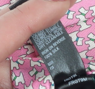 Marks and Spencer Men's Pink Silk Animal Print Tie