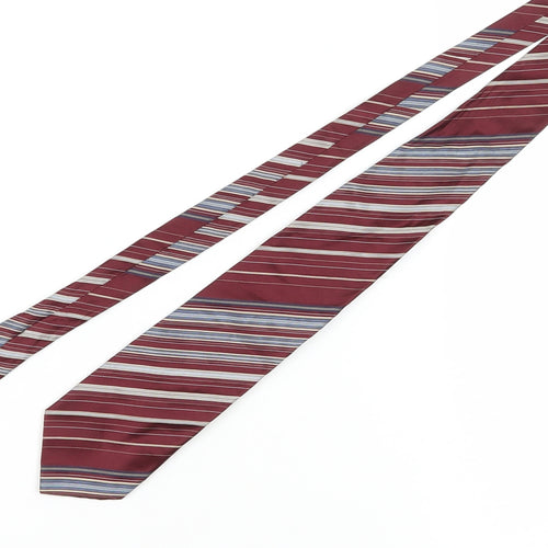 Marks and Spencer Men's Red Striped Silk Tie