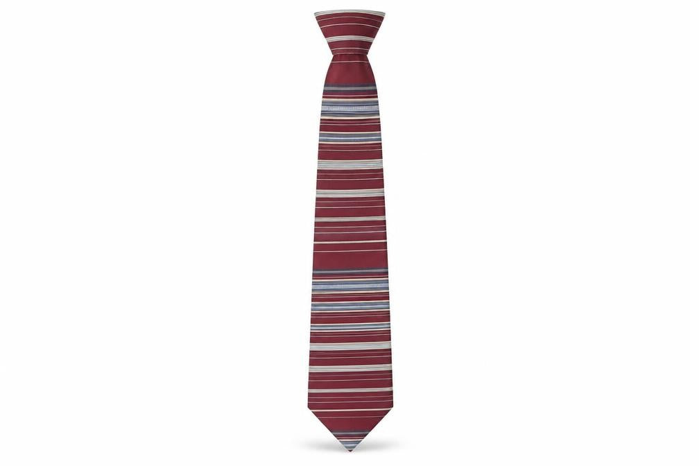 Front view of Marks & Spencer Men's Red Striped Silk Tie