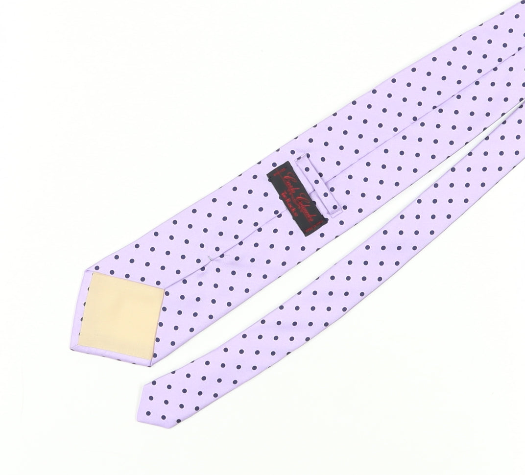 Carlo Colombo Men's Purple Polka Dot Silk Tie