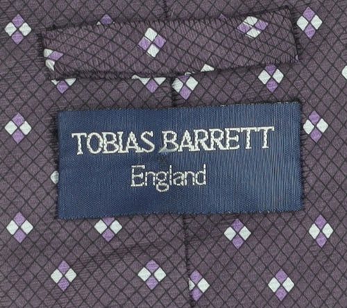 Tobias Barrett Men's Purple Geometric Silk Tie