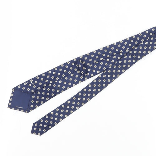 Marks and Spencer Men's Blue Geometric Slim Tie