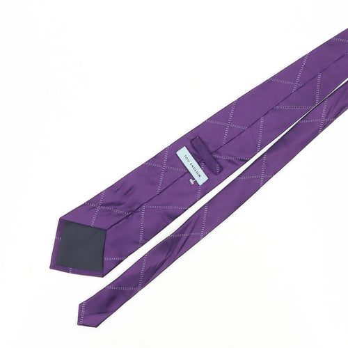 Tom English Men's Purple Geometric Silk Tie
