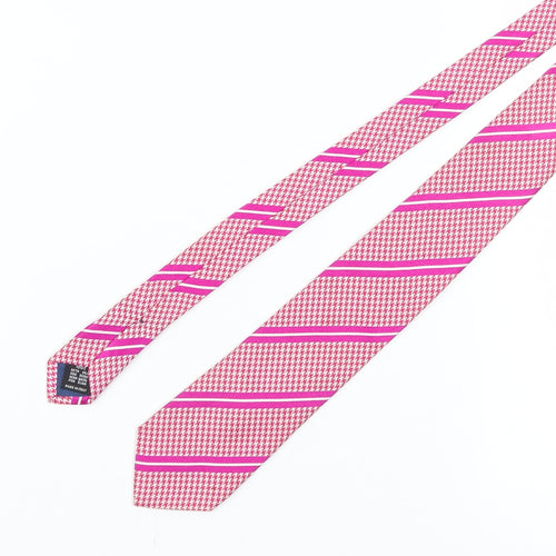 Chester Barrie Pink Silk Houndstooth Men's Tie