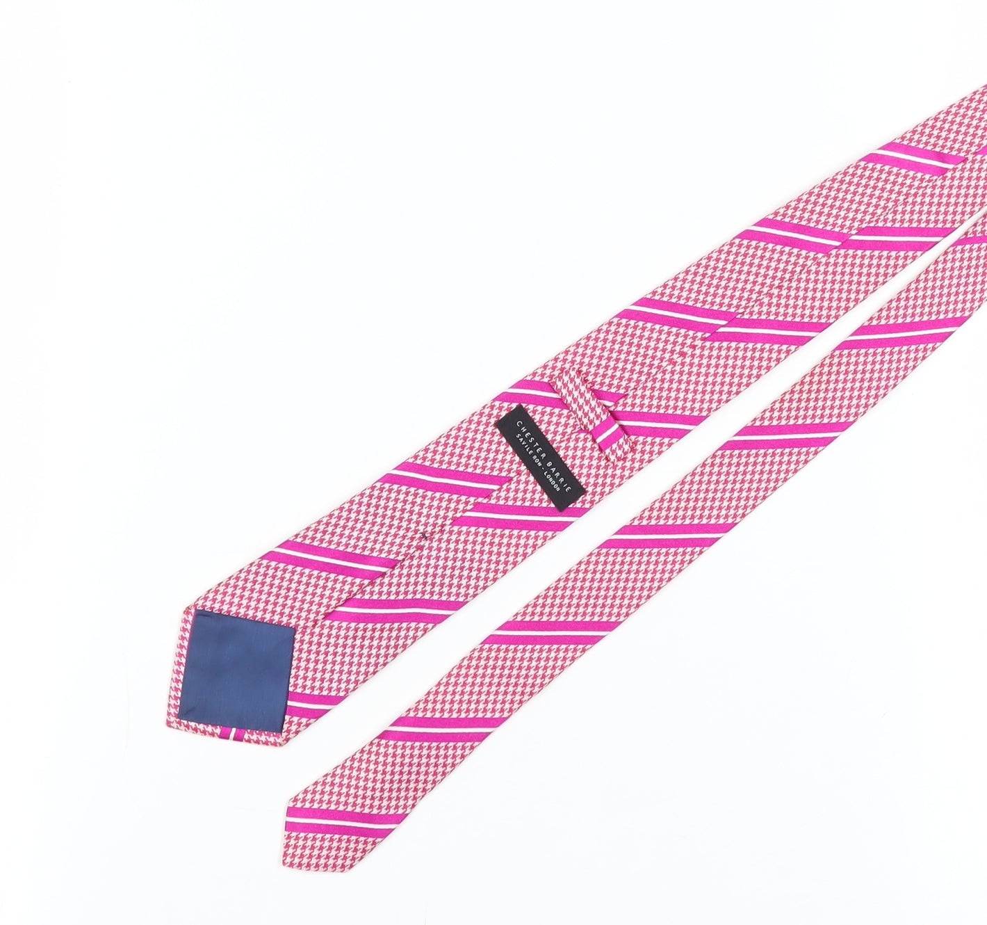 Chester Barrie Pink Silk Houndstooth Men's Tie