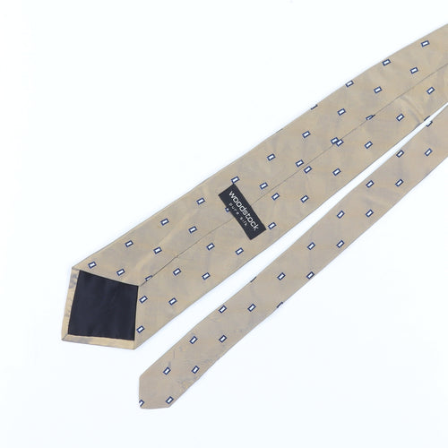 Woodstock Men's Beige Silk Geometric Designer Tie