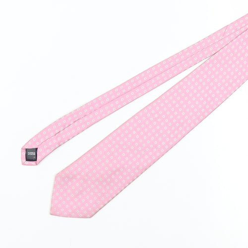 Marks and Spencer Men's Pink Geometric Silk Tie