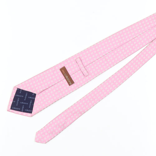 Marks and Spencer Men's Pink Geometric Silk Tie