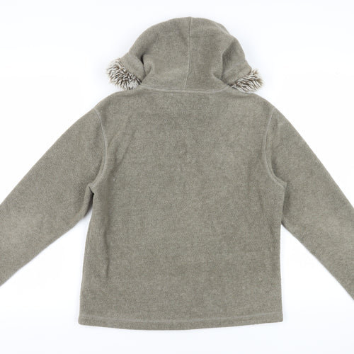 Marks and Spencer Green Fleece Hooded Jacket, Size 12