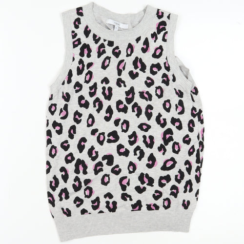 Next Women's Grey Animal Print Sleeveless Vest XS