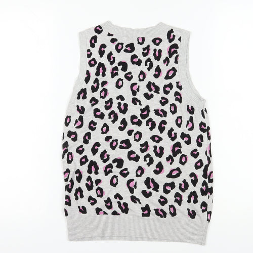 Next Women's Grey Animal Print Sleeveless Vest XS