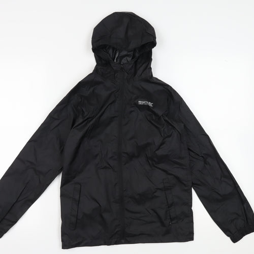 Regatta Boys Black Hooded Windbreaker Jacket 11-12 Years