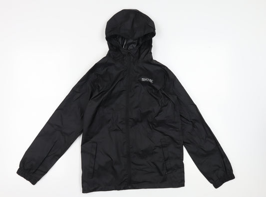 Regatta Boys Black Hooded Windbreaker Jacket 11-12 Years