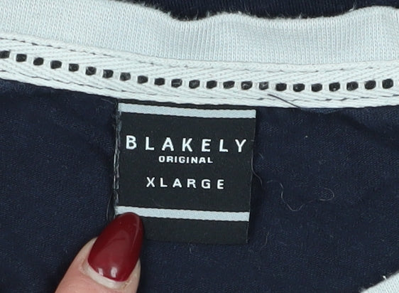 Blakely Men's Blue XL Long Sleeve Cotton T-Shirt