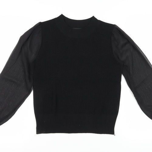 QED London Women's Black Balloon Sleeve Jersey