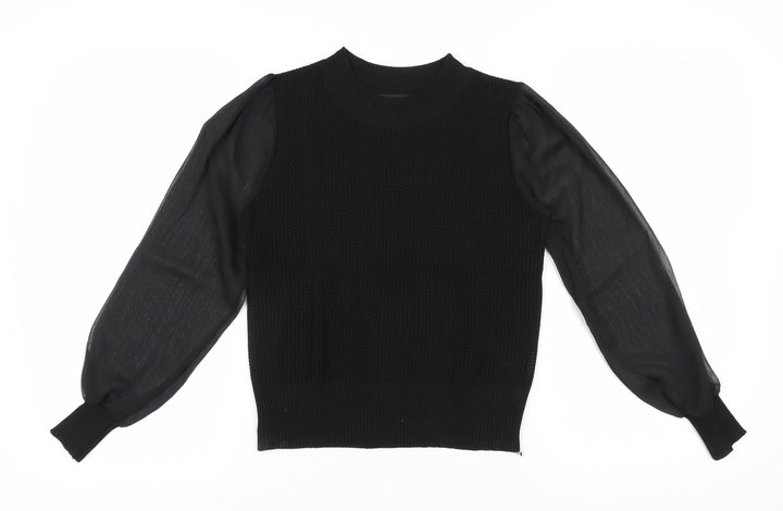 QED London Women's Black Balloon Sleeve Jersey