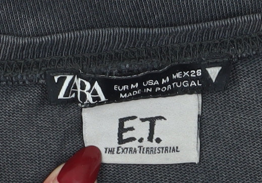 ZARA Women's Grey E.T. T-Shirt, Size M