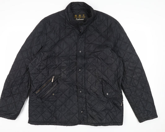 Barbour Men's Black Quilted Jacket 2XL Casual