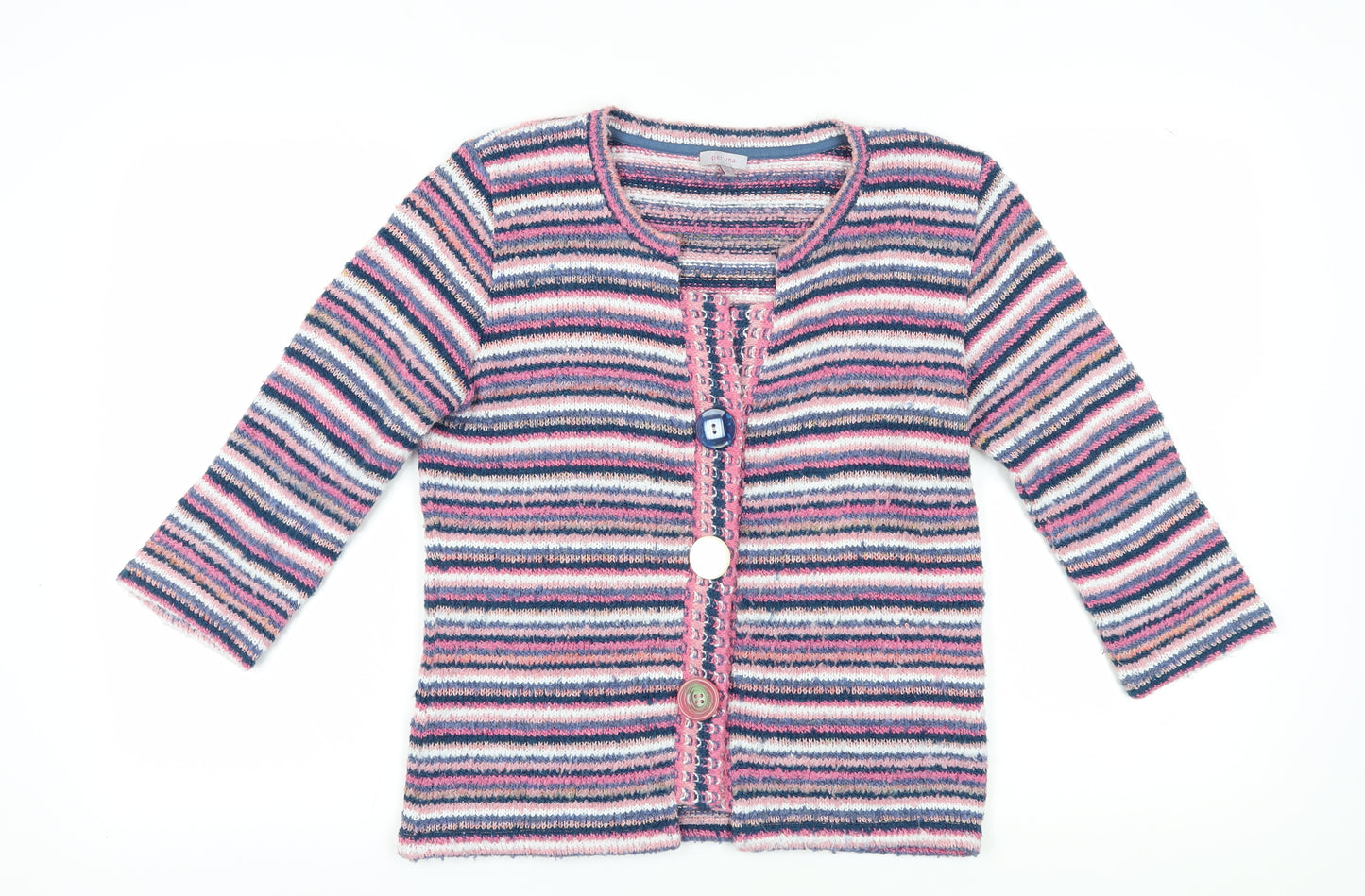 Per Una Women's Multicoloured Striped Cardigan Size 16