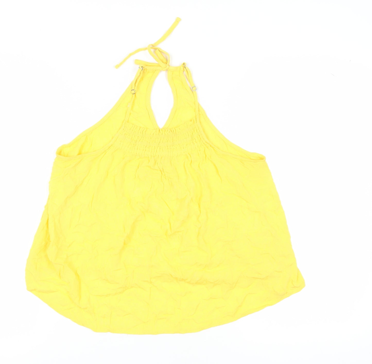 Hollister Women's Yellow Cotton Halter Tank Top M