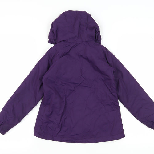 Peter Storm Girls Purple Rain Coat, Size 7-8, Hooded & Lightweight