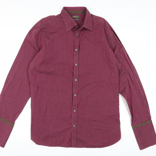 Ted Baker Men's Pink Striped Dress Shirt Long Sleeve 17