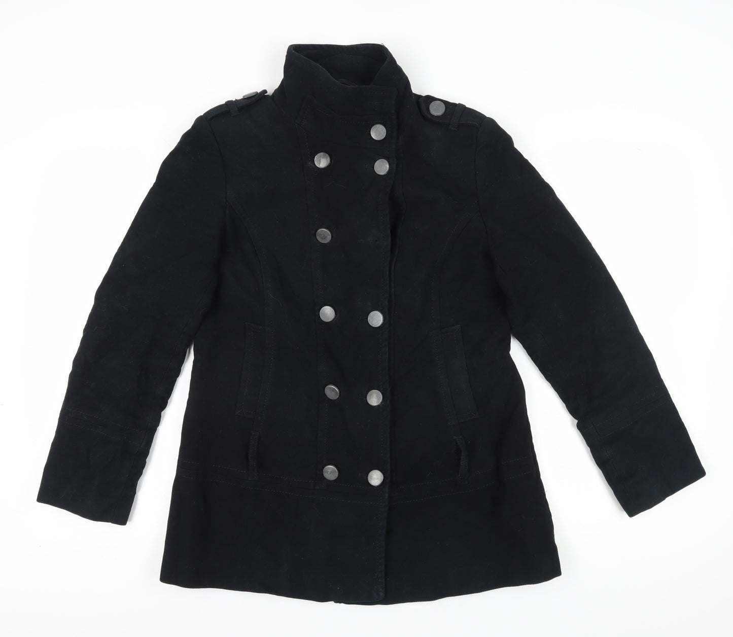 Next Women's Black Military Jacket Coat Size 14