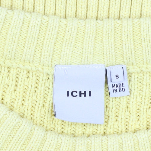 ICHI Women's Yellow Pullover Jumper, Size S
