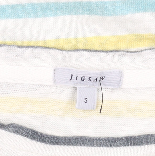 Jigsaw Women's S Striped Linen T-Shirt