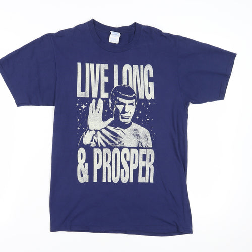 Port & Company Unisex Blue Sci-Fi T-Shirt Medium