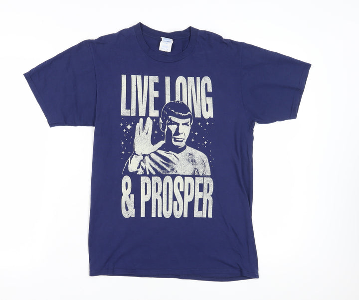 Port & Company Unisex Blue Sci-Fi T-Shirt Medium