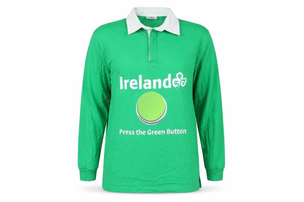 Front view of Front Row Green Polo Long Sleeve unisex medium casual