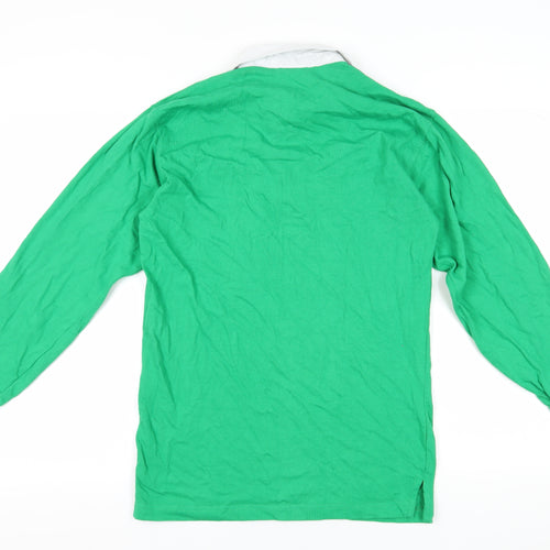 Front Row Green Polo Long Sleeve Unisex Medium Casual